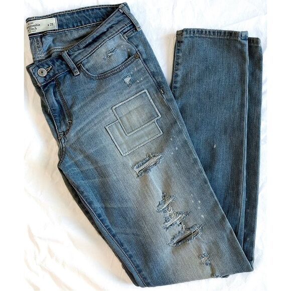 Abercrombie & Fitch Skinny Jeans | Distressed Patchwork - Picture 1 of 6